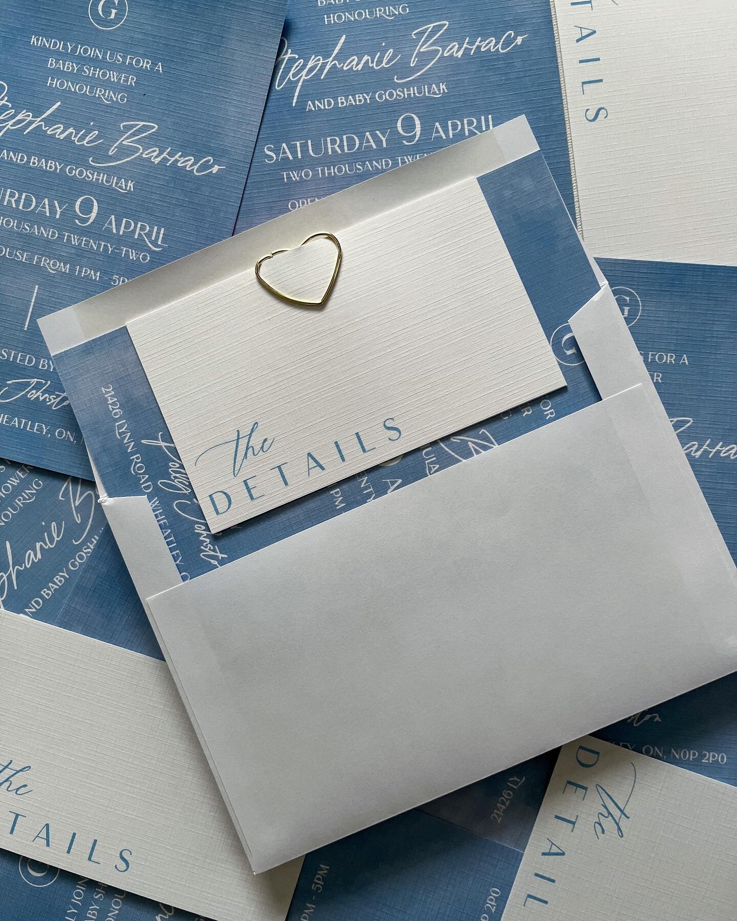 It&rsquo;s all about the details 💙 Custom baby shower invites for a very special #elleandem bride and now Mommy-to-be!
&bull;
&bull;
&bull;
#elleandemdesign #yqg #babyshowerinvitations #customdesign